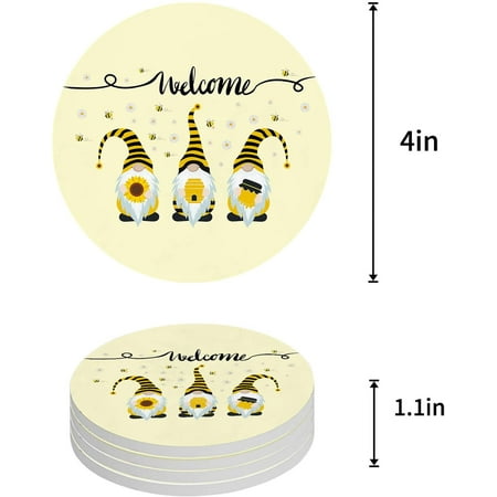 ZHANZZK Summer Cute Gnome Bee and Daisy Yellow Set of 6 Round Coaster for Drinks Absorbent Ceramic Stone Coasters Cup Mat with Cork Base for Home Kitchen Room Coffee Table Bar Decor
ZHANZZK Summer Cute Gnome Bee and Daisy Yellow Set of 6 Round Coaster for Drinks Absorbent Ceramic Stone Coasters Cup Mat with Cork Base for Home Kitchen Room Coffee Table Bar Decor