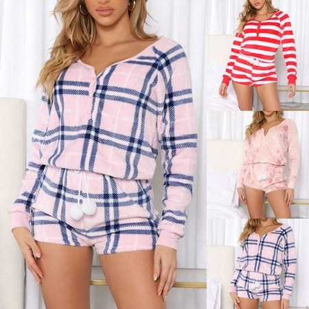 FITORON Womens Pajamas Jumpsuits- Plush Stripe Lattice Fashion Comfortable Casual Sleepwear Homewear Rompers Red M
FITORON Womens Pajamas Jumpsuits- Plush Stripe Lattice Fashion Comfortable Casual Sleepwear Homewear Rompers Red M