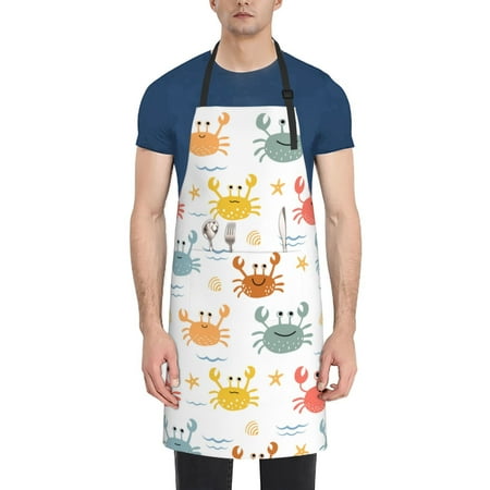 Tebeau Colorful Crabs Print Waterproof Cooking Aprons Adjustable Bib Soft Chef Apron with 2 Pockets for Men Women
Tebeau Colorful Crabs Print Waterproof Cooking Aprons Adjustable Bib Soft Chef Apron with 2 Pockets for Men Women