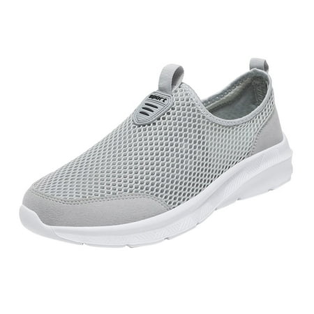 TOYFUNNY Summer Mens Sneakers Breathable Mesh Lace-Up Casual Shoes