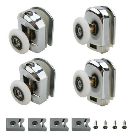 4pcs Zinc Alloy Single Shower Door Rollers Runners Wheels 23mm Wheel Home Tool