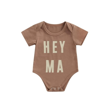 Sunisery Newborn Baby Boys Girls Romper Short Sleeve Lettering Printing Pattern Round Neck Jumpsuit Bodysuit Outfits Brown 12-18 Months
Sunisery Newborn Baby Boys Girls Romper Short Sleeve Lettering Printing Pattern Round Neck Jumpsuit Bodysuit Outfits Brown 12-18 Months