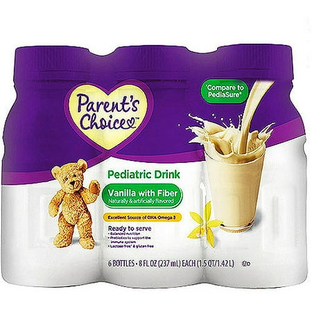 Parent's Choice Nutritional Pediatric Drink, Vanilla with Fiber, 6-Pack