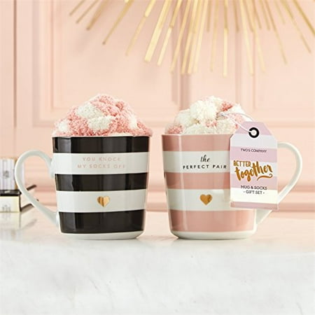 Two s Company Better Together Mug and Socks Gift Set of 2