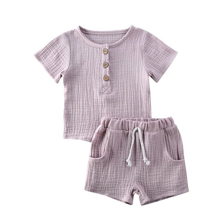 Izhansean Toddler Kids Baby Girl Boy Clothes Set Cotton Linen T-shirt Top Shorts Outfits Light purple 3-4 Years
Izhansean Toddler Kids Baby Girl Boy Clothes Set Cotton Linen T-shirt Top Shorts Outfits Light purple 3-4 Years