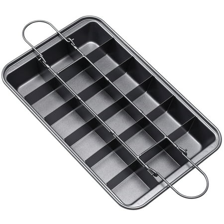 Brownie Baking Pan Non-Stick Stainless Steel Brownie Tray with 18 Dividers