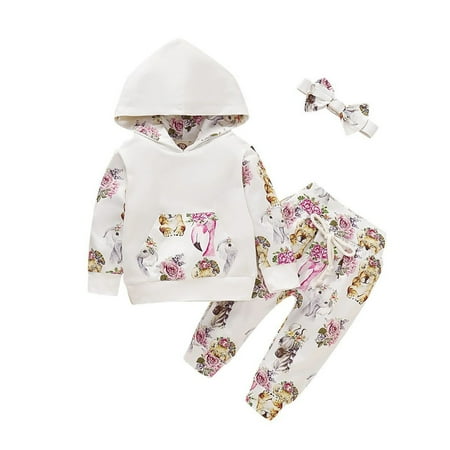 EHTMSAK Newborn Infant Baby Toddler Girl 3PCS Outfits Floral Pullover Hoodie and Floral Pants Set Long Sleeve Clothing Set with Headband White 0-2Y 90
EHTMSAK Newborn Infant Baby Toddler Girl 3PCS Outfits Floral Pullover Hoodie and Floral Pants Set Long Sleeve Clothing Set with Headband White 0-2Y 90