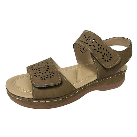Sandals Women Ladies Summer Fashion Solid Color Hollow Hook&Loop Casual Platform Sandals Womens Sandals Pu Khaki 39
Sandals Women Ladies Summer Fashion Solid Color Hollow Hook&Loop Casual Platform Sandals Womens Sandals Pu Khaki 39