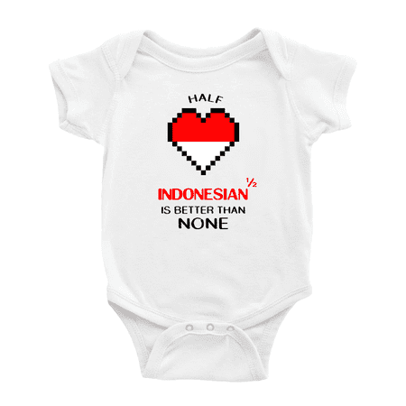 Half Indonesian Is Better Than None Baby Bodysuits Newborn Clothes (White 0-3 Months)
Half Indonesian Is Better Than None Baby Bodysuits Newborn Clothes (White 0-3 Months)
