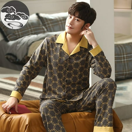QWZNDZGR Spring Autumn Knitted Cotton Long Pajama Sets Plaid Sleepwear PJ Pyjamas Men s Sleep & Lounge Home Fashion
QWZNDZGR Spring Autumn Knitted Cotton Long Pajama Sets Plaid Sleepwear PJ Pyjamas Men s Sleep & Lounge Home Fashion