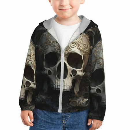 Gaeub Gold Pattern Skull Print Athletic Sun Protection Hoodie for Kids Long Sleeve Outdoor UV Shirt Running Fishing Top for Boys Girls-3 Years
Gaeub Gold Pattern Skull Print Athletic Sun Protection Hoodie for Kids Long Sleeve Outdoor UV Shirt Running Fishing Top for Boys Girls-3 Years
