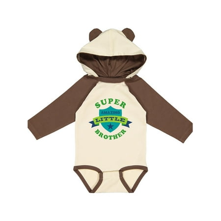 Inktastic Super Amazing Little Brother Gift Baby Boy Long Sleeve Bodysuit