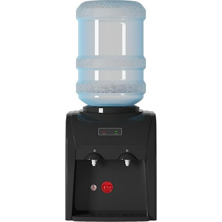 

TABU Top Loading Water Cooler Dispenser Hot & Cold Water Countertop Water Cooler Dispenser Holds 3 or 5 Gallon Bottle with Anti-Scalding Design and Child Safety Lock for Home Office Use (Black)