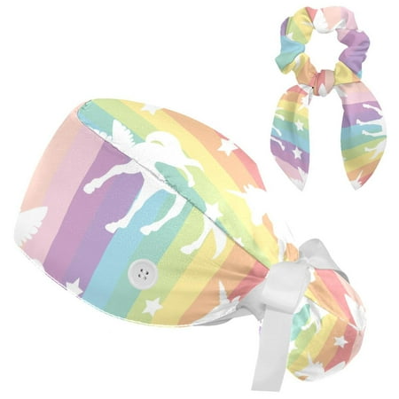Working Cap with Buttons and Sweatband Scrub Hat Bouffant Caps with Scrunchie Unicorn Tie Back Hats
Working Cap with Buttons and Sweatband Scrub Hat Bouffant Caps with Scrunchie Unicorn Tie Back Hats