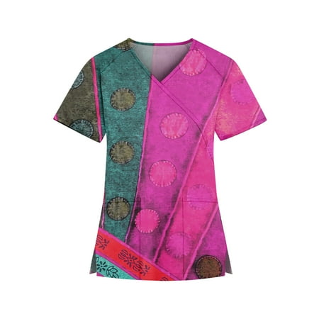 Qcmgmg Scrub Tops for Women Plus Size Geometric Mock Wrap V Neck Plus Size Scrubs Short Sleeve Medical Uniform Nursing Workwear Scrub Tops for Women with Two Pockets Hot Pink L
Qcmgmg Scrub Tops for Women Plus Size Geometric Mock Wrap V Neck Plus Size Scrubs Short Sleeve Medical Uniform Nursing Workwear Scrub Tops for Women with Two Pockets Hot Pink L