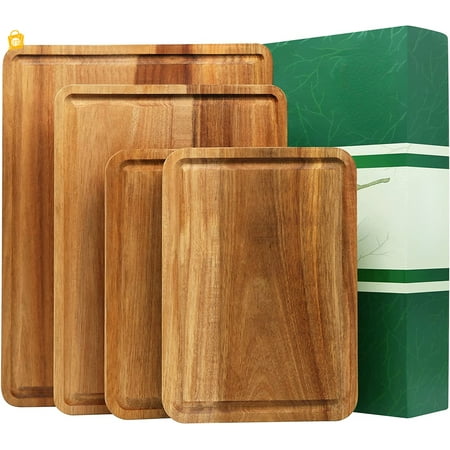 Large Wood Cutting Boards Set of 4 for Kitchen Cheese Charcuterie Board (Gift Box Included) Acacia Butcher Block with Non-slip Mats Juice Groove and Handles (16x12 14x10 double 11x8 in
Large Wood Cutting Boards Set of 4 for Kitchen Cheese Charcuterie Board (Gift Box Included) Acacia Butcher Block with Non-slip Mats Juice Groove and Handles (16x12 14x10 double 11x8 in