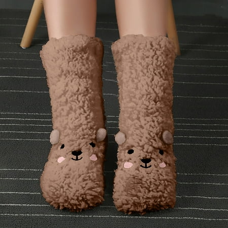 LINMOUA Women s Casual Christmas Elk Print Middle Tube Socks Pile Socks Worsted Socks Knee Socks