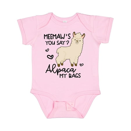 Inktastic Meemaw s You Say Alpaca My Bags Gift Baby Boy or Baby Girl Bodysuit
Inktastic Meemaw s You Say Alpaca My Bags Gift Baby Boy or Baby Girl Bodysuit