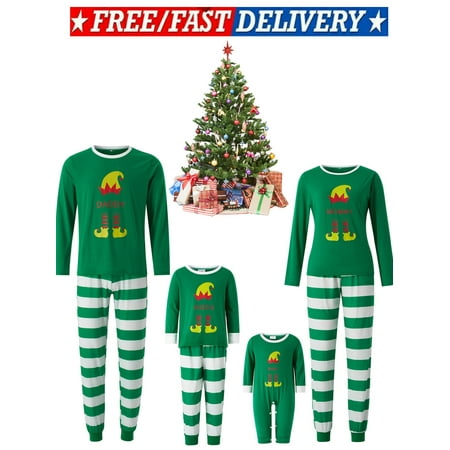 Matching Family Christmas Pajamas Sets Striped Printed Long Sleeve Tops and Elastic Loungewear Trouser
Matching Family Christmas Pajamas Sets Striped Printed Long Sleeve Tops and Elastic Loungewear Trouser