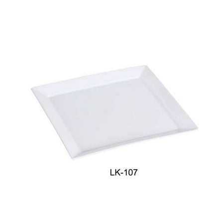 Yanco LK-107 7.25 in. Porcelain Square Plate Bone White - Pack of 36