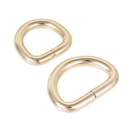 Uxcell Metal D Ring 16mm 25mm D-Rings Buckle Gold Tone Total 12 Pack