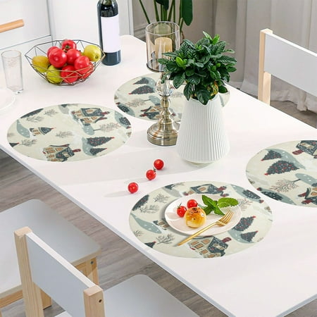 Round Grid Placemat One Sizex1 Round Placemat PVC Plate Mat,15.4 Inch Non-Slip and Heat Resistant Table Placemat Dining Room Placemat Beautiful Cartoon Christmas House
Round Grid Placemat One Sizex1 Round Placemat PVC Plate Mat,15.4 Inch Non-Slip and Heat Resistant Table Placemat Dining Room Placemat Beautiful Cartoon Christmas House