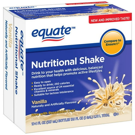 equate vanilla shake nutritional count oz fl walmart