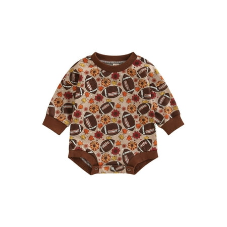 Newborn Infant Baby Girl Boy Football Romper Sweatshirt Long Sleeve Crewneck T-Shirt Bodysuit Fall Winter Outfits
Newborn Infant Baby Girl Boy Football Romper Sweatshirt Long Sleeve Crewneck T-Shirt Bodysuit Fall Winter Outfits
