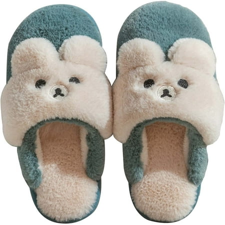 CoCopeanut Animal Cute Bunner Ear Slippers Indoor House for Women Men Girls