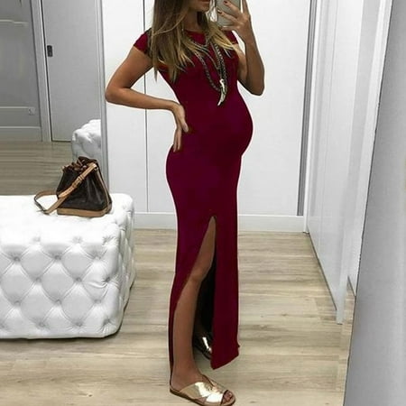 QISIWOLE Summer Round Short Sleeve Solid Color Split Fork Maternity Dress Fashion Skirt Deals
QISIWOLE Summer Round Short Sleeve Solid Color Split Fork Maternity Dress Fashion Skirt Deals