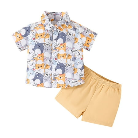Toddler Boys Short Sleeve Cartoon Print Tops Shorts Child Kids Gentleman Outfits Kids Clothes
Toddler Boys Short Sleeve Cartoon Print Tops Shorts Child Kids Gentleman Outfits Kids Clothes