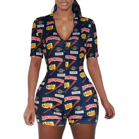 Women Nightwear Floral Print Deep V-Neck Short Sleeve Jumpsuit Bodysuit Pajamas
Women Nightwear Floral Print Deep V-Neck Short Sleeve Jumpsuit Bodysuit Pajamas