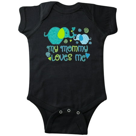 Inktastic My Mommy Loves Me- cute elephants Gift Baby Boy or Baby Girl Bodysuit