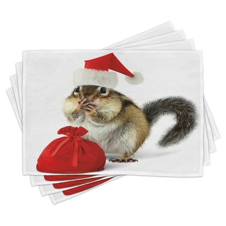 Christmas Placemats Set of 4 Chipmunk in Red Santa Claus Hat and Bag with Surprise Xmas Presents Washable Fabric Place Mats for Dining Room Kitchen Table Decor Pale Yellow White Red by Ambesonne
Christmas Placemats Set of 4 Chipmunk in Red Santa Claus Hat and Bag with Surprise Xmas Presents Washable Fabric Place Mats for Dining Room Kitchen Table Decor Pale Yellow White Red by Ambesonne