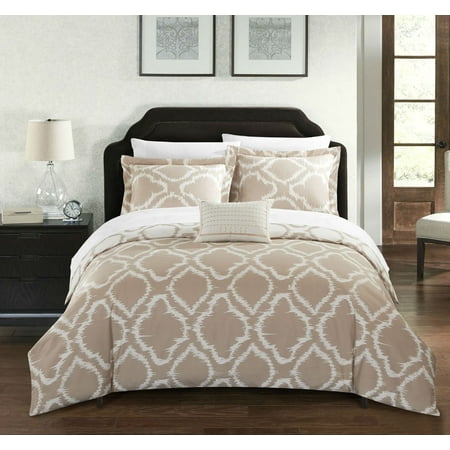 Chic Home Asya 3 Piece Reversible Duvet Cover Set, Twin Beige