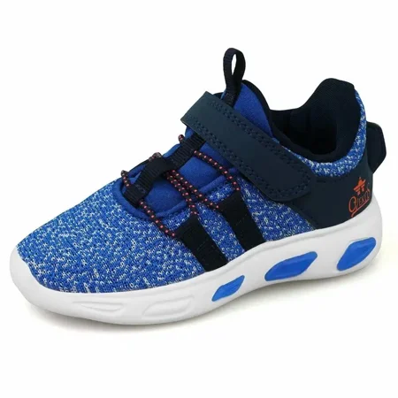 Girls Breathable Running Sneakers With Velcro & Laces