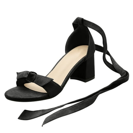 Mortilo Fashion Summer Women Sandals Mid Heel Chunky Heel Suede Bow Lace Up Casual Style Flock sandals for Women Black
Mortilo Fashion Summer Women Sandals Mid Heel Chunky Heel Suede Bow Lace Up Casual Style Flock sandals for Women Black