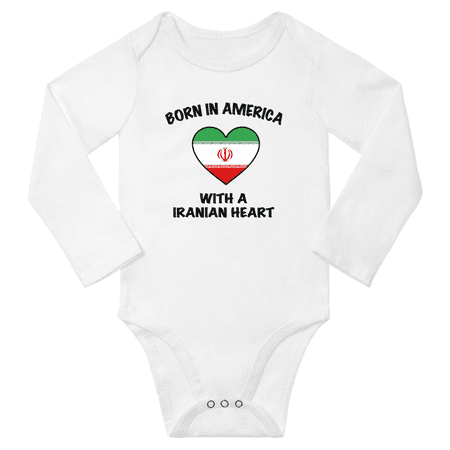 Born in America With a Iranian Heart Boys Girl Baby Long Sleeve Bodysuit (White 24 Months)
Born in America With a Iranian Heart Boys Girl Baby Long Sleeve Bodysuit (White 24 Months)