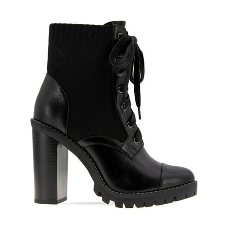 BCBGeneration Womens Pilas Faux Leather Lace-Up Booties