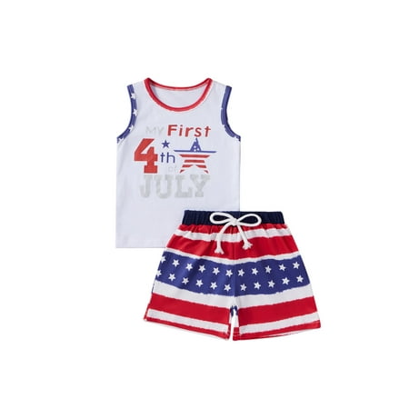 Canis Baby Boys Independence Day Clothes Set Letter Print Tops+Striped Shorts Outfits
Canis Baby Boys Independence Day Clothes Set Letter Print Tops+Striped Shorts Outfits