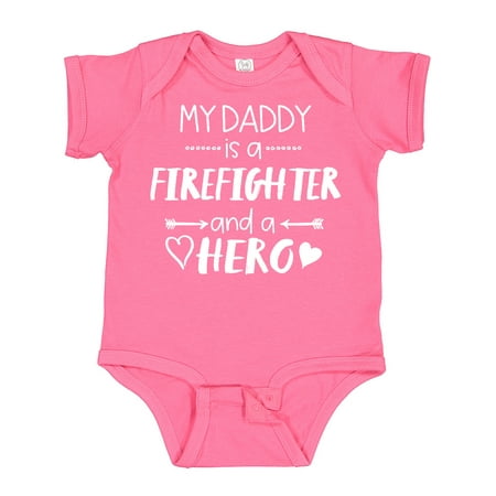 Inktastic My Daddy is a Firefighter and a Hero Gift Baby Boy or Baby Girl Bodysuit