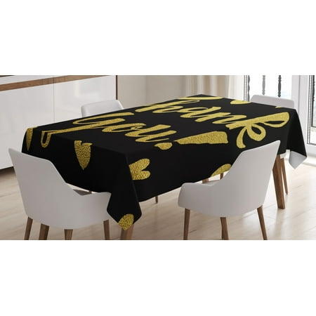 Thank You Tablecloth Cursive Lettering with Sweet Hearts on Dark Background Rectangular Table Cover for Dining Room Kitchen 52 X 70 Pale Earth Yellow and Charcoal Grey by Ambesonne
Thank You Tablecloth Cursive Lettering with Sweet Hearts on Dark Background Rectangular Table Cover for Dining Room Kitchen 52 X 70 Pale Earth Yellow and Charcoal Grey by Ambesonne