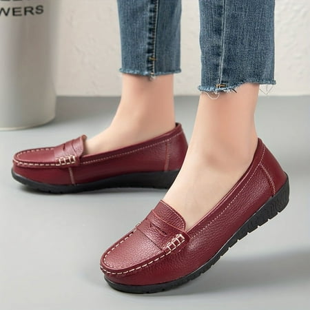 Women s Solid Casual Color Penny Loafers Soft Sole Slip On Shoes Lightweight Faux Leather Flats
Women s Solid Casual Color Penny Loafers Soft Sole Slip On Shoes Lightweight Faux Leather Flats