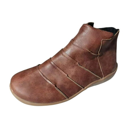 Tangnade Ladies daily all-match casual shoes Women s Winter Fashion Flat Vintage Pleated Round Toe Slip On Ankle Boots Brown 37
Tangnade Ladies daily all-match casual shoes Women s Winter Fashion Flat Vintage Pleated Round Toe Slip On Ankle Boots Brown 37