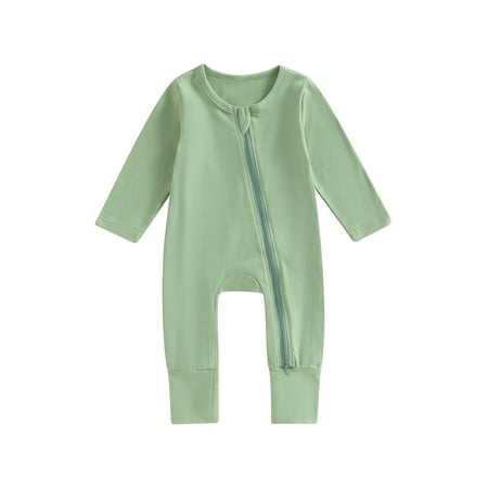 Licupiee Newborn Baby Boys Girls Romper Pajamas Solid Color Long Sleeve Crew Neck Zipper Footless Jumpsuit Sleeper Clothes
Licupiee Newborn Baby Boys Girls Romper Pajamas Solid Color Long Sleeve Crew Neck Zipper Footless Jumpsuit Sleeper Clothes