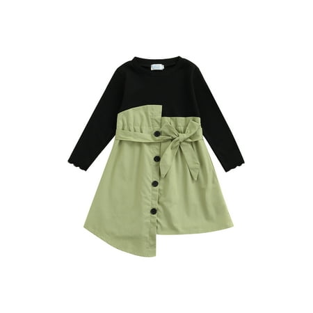 Nokpsedcb Toddler Baby Girl Fall Spring 2PCS Dress Casual Patchwork Belted Skirt Black Green 3-4 Years
Nokpsedcb Toddler Baby Girl Fall Spring 2PCS Dress Casual Patchwork Belted Skirt Black Green 3-4 Years