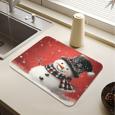 Snowman Wearing Black Christmas-decorated Tall Hat Drying Mat Diatomaceous Earth Super Absorbent Non-slip Rubber Sole Heat Resistant 230 Degrees Fahrenheit 19.7×15.7in
Snowman Wearing Black Christmas-decorated Tall Hat Drying Mat Diatomaceous Earth Super Absorbent Non-slip Rubber Sole Heat Resistant 230 Degrees Fahrenheit 19.7×15.7in