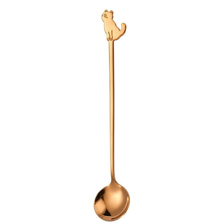 Farfi Coffee Spoon Cat Pattern Long Handle Comfortable Grip Mirror Polishing Multi-use Tableware Food Grade Stainless Steel Dessert Spoon Fork Stirring Tool Kitchen Supplies (Rose Gold Spoon)
Farfi Coffee Spoon Cat Pattern Long Handle Comfortable Grip Mirror Polishing Multi-use Tableware Food Grade Stainless Steel Dessert Spoon Fork Stirring Tool Kitchen Supplies (Rose Gold Spoon)