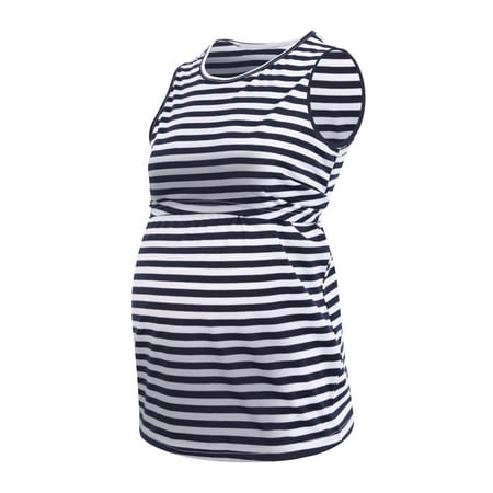 Pregnant Women Summer Sleeveless Breast-feeding Vest Fashion Versatile Solid Color Stripe Round Neck Vest Casual Loose Nursing Vest for Maternity
Pregnant Women Summer Sleeveless Breast-feeding Vest Fashion Versatile Solid Color Stripe Round Neck Vest Casual Loose Nursing Vest for Maternity