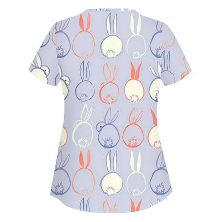 Ecqkame Easter Women Scrubs Tops Casual Short Sleeve Neck Tops Easter Eggs Bunny Rabbit Printed Working Uniform Blouse Shirt Gift For Women Purple M on Clearance
Ecqkame Easter Women Scrubs Tops Casual Short Sleeve Neck Tops Easter Eggs Bunny Rabbit Printed Working Uniform Blouse Shirt Gift For Women Purple M on Clearance